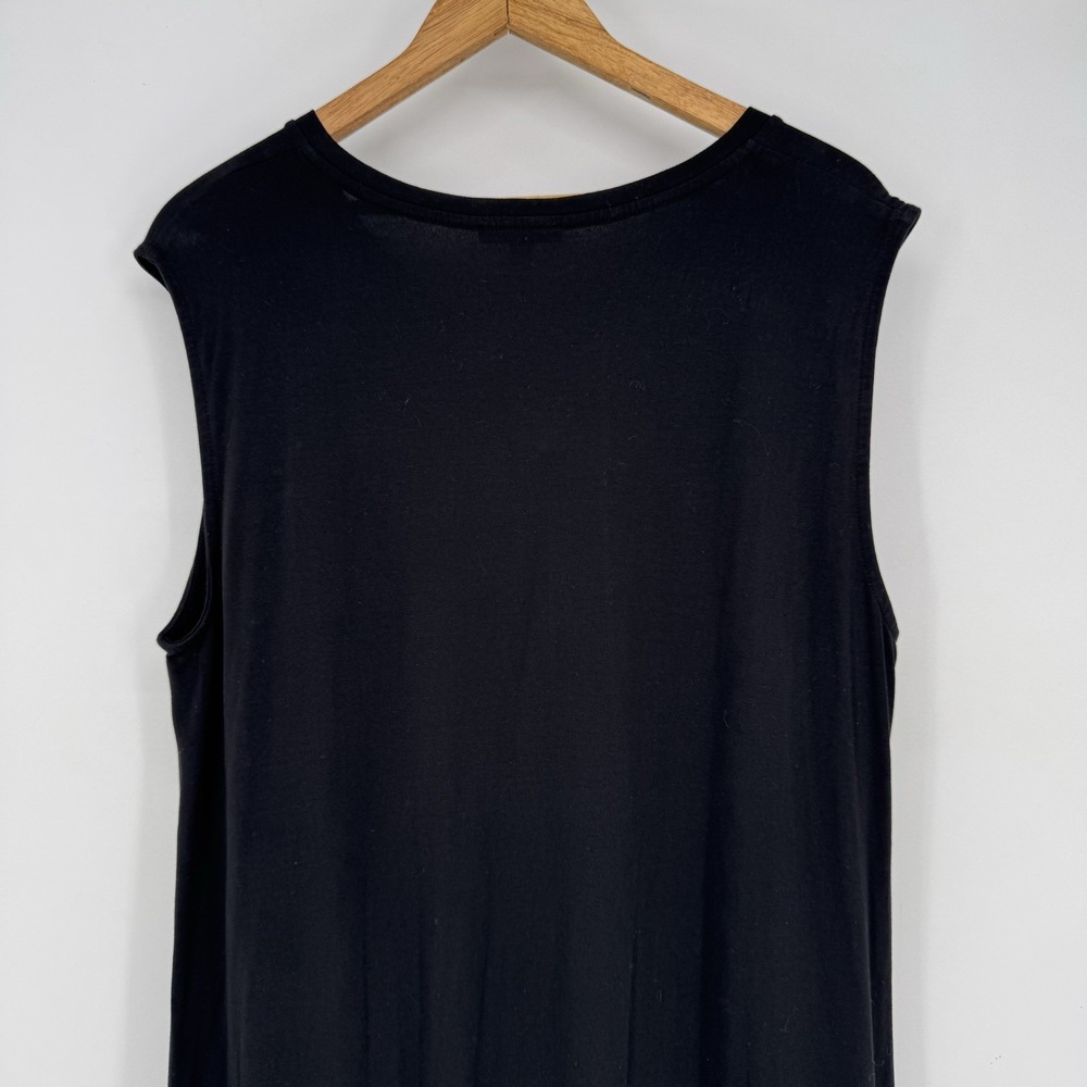 Eileen Fisher Sleeveless Maxi Dress XL V-Neck Tencel Jersey Knit A-Line Stretch - Picture 3 of 6